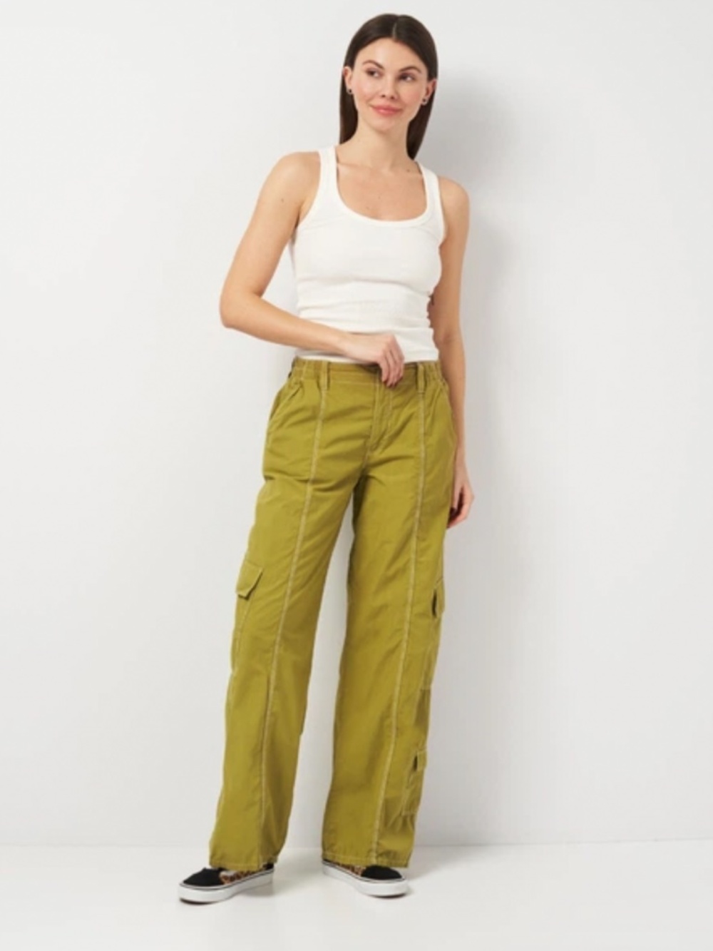 Zara mid rise wide leg cargos